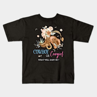 Cowboy or Cowgirl Baby Gender Reveal Party Western Rodeo Kids T-Shirt